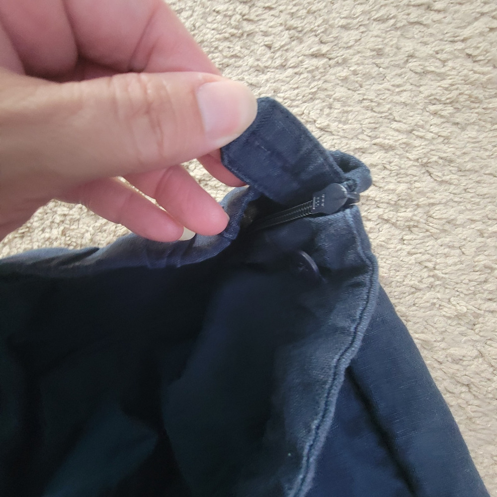 J. Jill Love Linen XL Wide Leg Side Zip Ankle Pants Navy - Picture 12 of 14